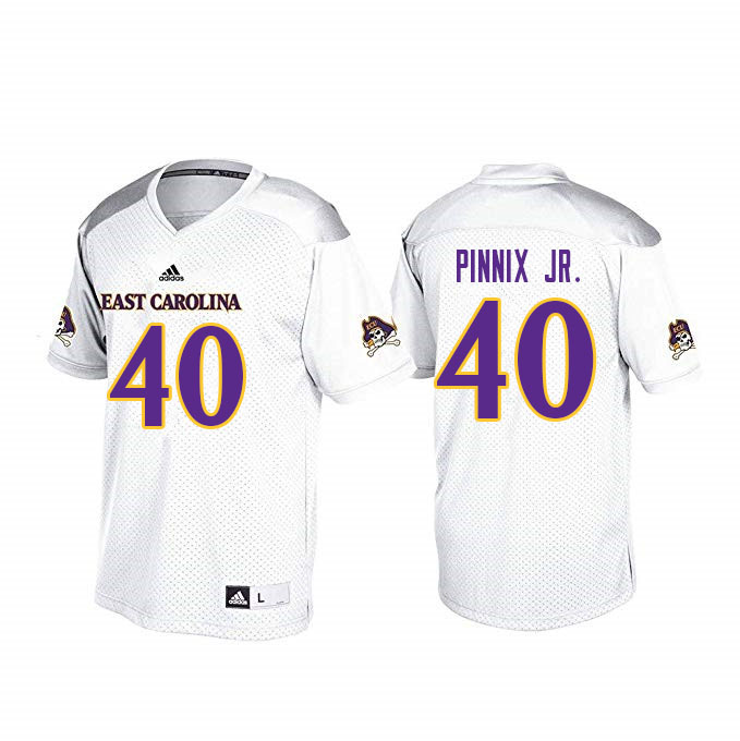 Men #40 Darius Pinnix Jr. ECU Pirates College Football Jerseys Sale-White - Click Image to Close